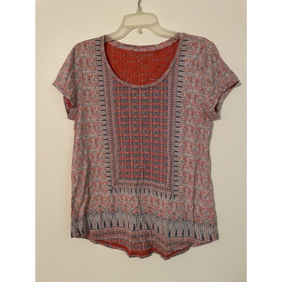 Lucky Brand Boho Print Women's T-Shirt Top Size Medium - Picture 1 of 4